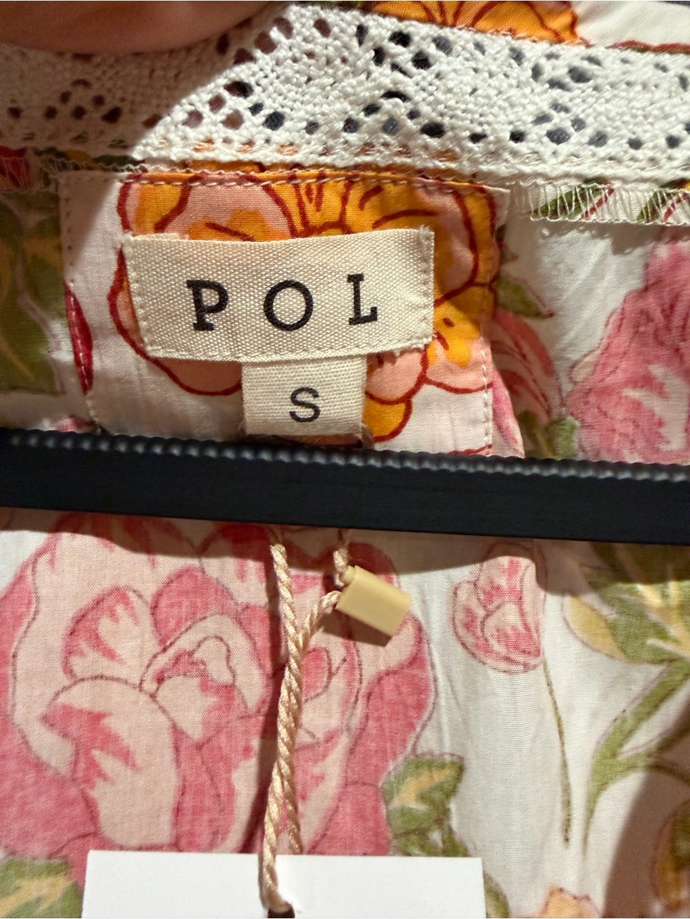 POL Pink Floral Tassel Peplum Top - Picture 4 of 5